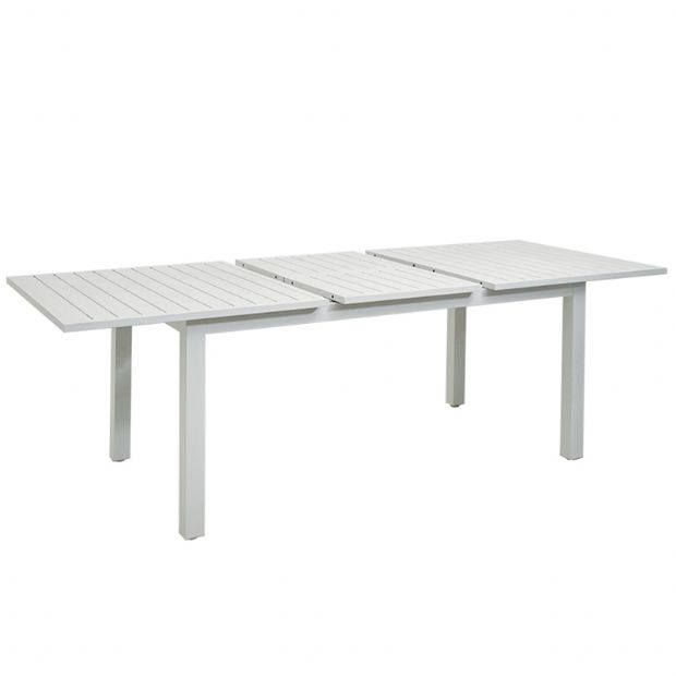Mesa de comedor extensible de aluminio blanco para 6-8 personas - 11D26D
