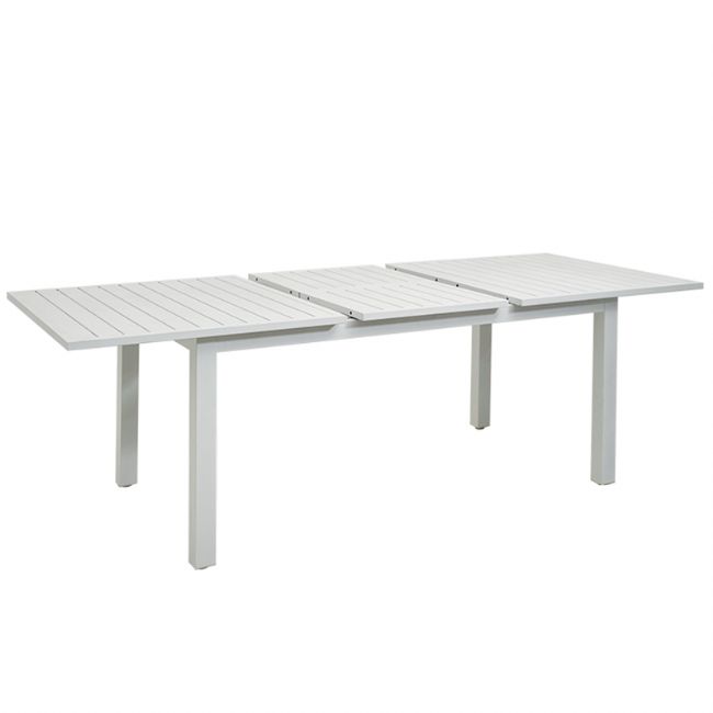 Mesa de comedor extensible de aluminio blanco para 6-8 personas - 11D26D