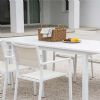 Mesa de comedor extensible de aluminio blanco para 6-8 personas - 11D26D