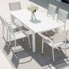 Mesa de comedor extensible de aluminio blanco para 6-8 personas - 11D26D