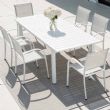 Mesa de comedor extensible de aluminio blanco para 6-8 personas - 11D26D