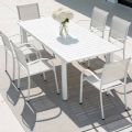 Mesa de comedor extensible de aluminio blanco para 6-8 personas - 11D26D