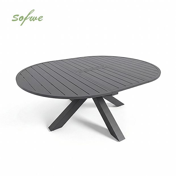HF Patios Mesa Redonda Extensible de Aluminio para Exterior con Extensión Tipo Mariposa | Venta al por Mayor - 11D26L