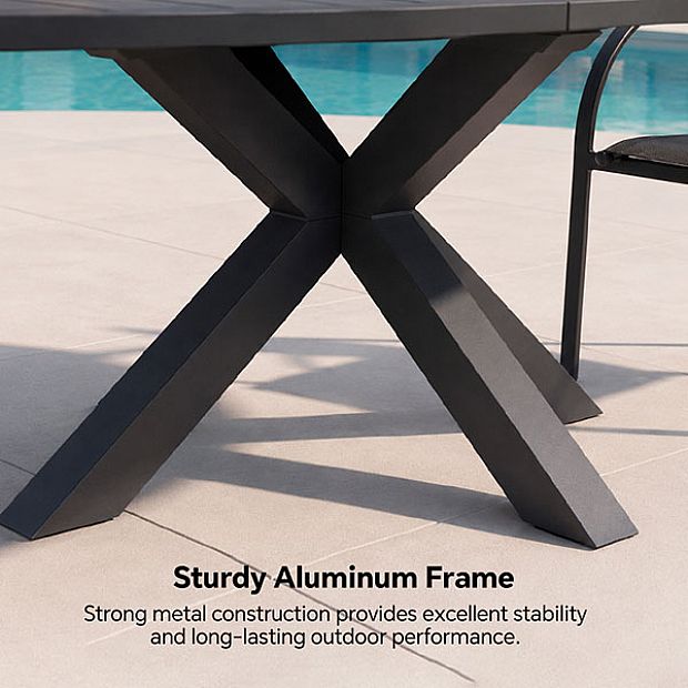 HF Patios Mesa Redonda Extensible de Aluminio para Exterior con Extensión Tipo Mariposa | Venta al por Mayor - 11D26L