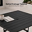 HF Patios Mesa Cuadrada de Comedor para Exterior de Hierro con Orificio para Sombrilla y Tablero de Listones | Venta al por Mayor - 11C12N