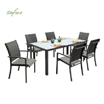 Juego de comedor de exterior de aluminio...