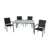 Juego de comedor de exterior de aluminio gris de 7 piezas - 11D01A
