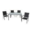 Juego de comedor de exterior de aluminio gris de 7 piezas - 11D01A