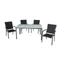 Juego de comedor de exterior de aluminio gris de 7 piezas - 11D01A