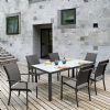 Juego de comedor de exterior de aluminio gris de 7 piezas - 11D01A