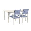 Juego de comedor exterior de aluminio azul de 6 piezas - 11D01E