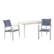 Juego de comedor exterior de aluminio azul de 6 piezas - 11D01E