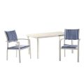 Juego de comedor exterior de aluminio azul de 6 piezas - 11D01E