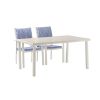 Juego de comedor exterior de aluminio azul de 6 piezas - 11D01E