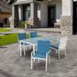 Juego de comedor exterior de aluminio azul de 6 piezas - 11D01E