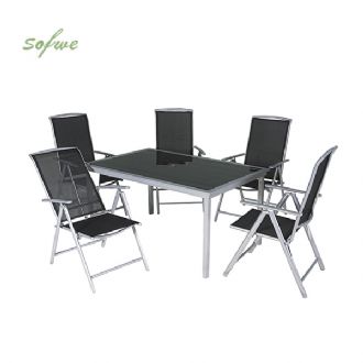 Mesa y sillas de comedor de jardín de aluminio para todo...