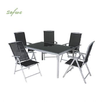 Mesa y sillas de comedor de jardín de...