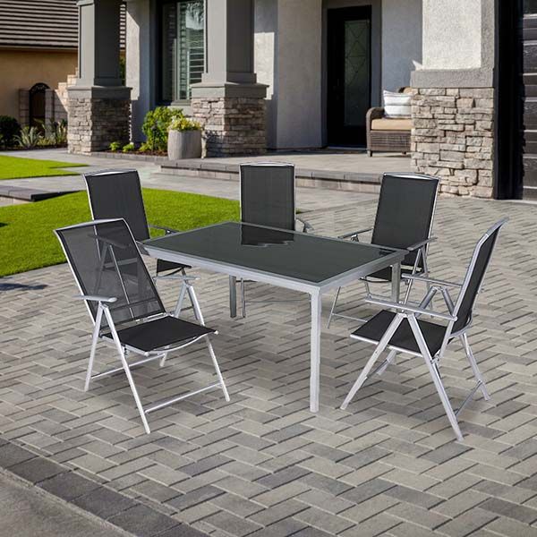 Mesa y sillas de comedor de jardín de aluminio para todo tipo de clima - 11D01F