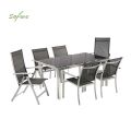 Juego de mesa de comedor para exterior para 6 personas con tablero de vidrio - 11D01G