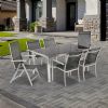 Juego de mesa de comedor para exterior para 6 personas con tablero de vidrio - 11D01G