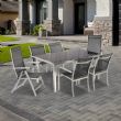 Juego de mesa de comedor para exterior para 6 personas con tablero de vidrio - 11D01G