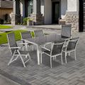 Juego de mesa de comedor para exterior para 6 personas con tablero de vidrio - 11D01G
