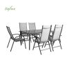 Juego de mesa y sillas de comedor de jardín de 7 piezas de textilene - 11D01H