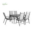 Juego de mesa y sillas de comedor de jardín de 7 piezas de textilene - 11D01H