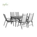 Juego de mesa y sillas de comedor de jardín de 7 piezas de textilene - 11D01H