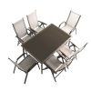 Juego de mesa y sillas de comedor de jardín de 7 piezas de textilene - 11D01H