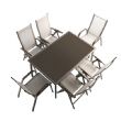 Juego de mesa y sillas de comedor de jardín de 7 piezas de textilene - 11D01H