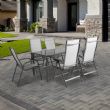Juego de mesa y sillas de comedor de jardín de 7 piezas de textilene - 11D01H