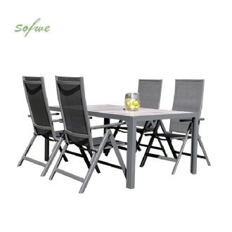 Juego de 5 muebles de comedor de jardín de aluminio