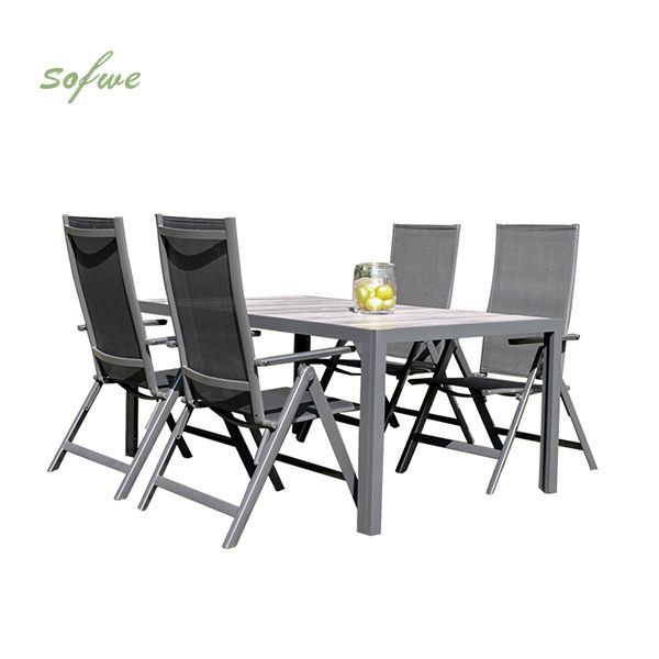 Juego de 5 muebles de comedor de jardín de aluminio - 11D01L