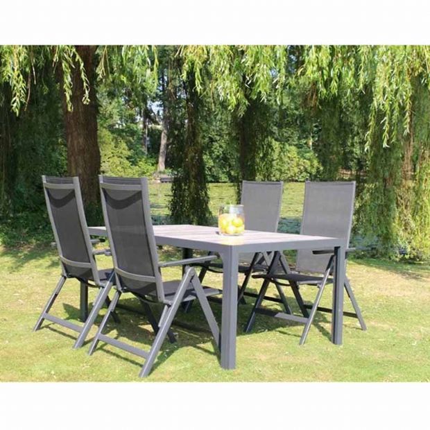 Juego de 5 muebles de comedor de jardín de aluminio - 11D01L