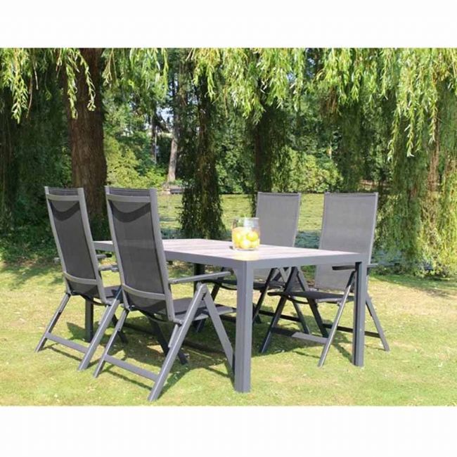 Juego de 5 muebles de comedor de jardín de aluminio - 11D01L