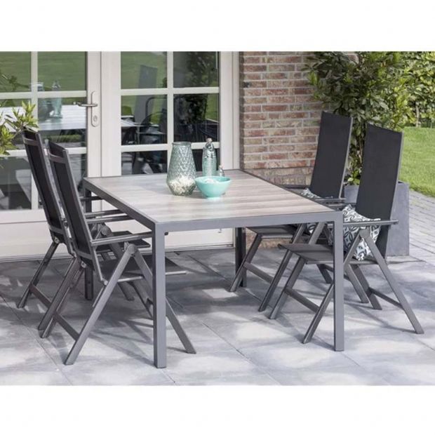 Juego de 5 muebles de comedor de jardín de aluminio - 11D01L