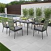Mesa de comedor de exterior con tablero de cristal estampado de 5 mm de Modern Garden - 11D26E