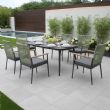 Mesa de comedor de exterior con tablero de cristal estampado de 5 mm de Modern Garden - 11D26E