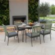 Mesa de comedor de exterior con tablero de cristal estampado de 5 mm de Modern Garden - 11D26E