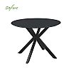Mesa de comedor redonda para exterior con tablero de cristal esmerilado estampado de 5 mm - 11D26F