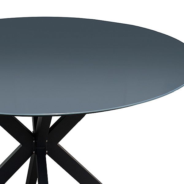 Mesa de comedor redonda para exterior con tablero de cristal esmerilado estampado de 5 mm - 11D26F