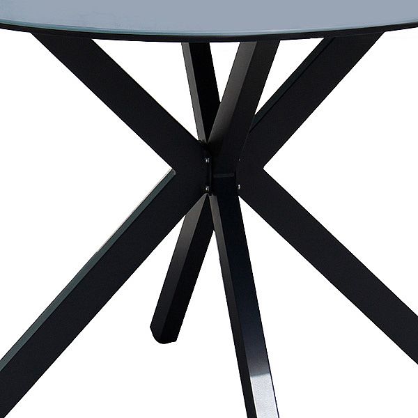 Mesa de comedor redonda para exterior con tablero de cristal esmerilado estampado de 5 mm - 11D26F