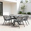Mesa de comedor redonda para exterior con tablero de cristal esmerilado estampado de 5 mm - 11D26F