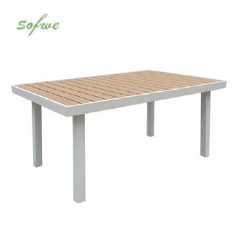 Mesa de comedor rectangular para exterior con tablero de WPC...