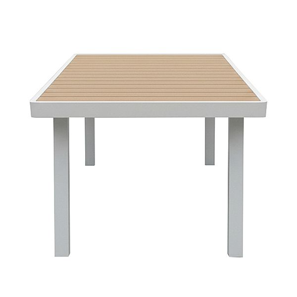 Mesa de comedor rectangular para exterior con tablero de WPC con estampado térmico - 11D26G