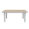 Mesa de comedor rectangular para exterior con tablero de WPC con estampado térmico - 11D26G