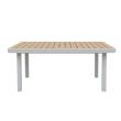 Mesa de comedor rectangular para exterior con tablero de WPC con estampado térmico - 11D26G