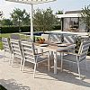 Mesa de comedor rectangular para exterior con tablero de WPC con estampado térmico - 11D26G