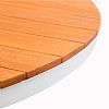 Mesa de comedor redonda de exterior con tablero de madera-plástico compuesta, ideal para terrazas y jardines - 11D26H